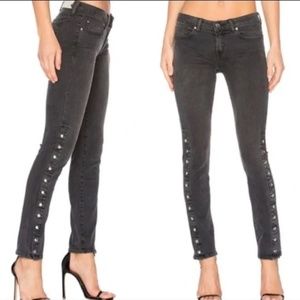 Iro Biba Skinny Mid Rise Side Snap Jeans, size 26